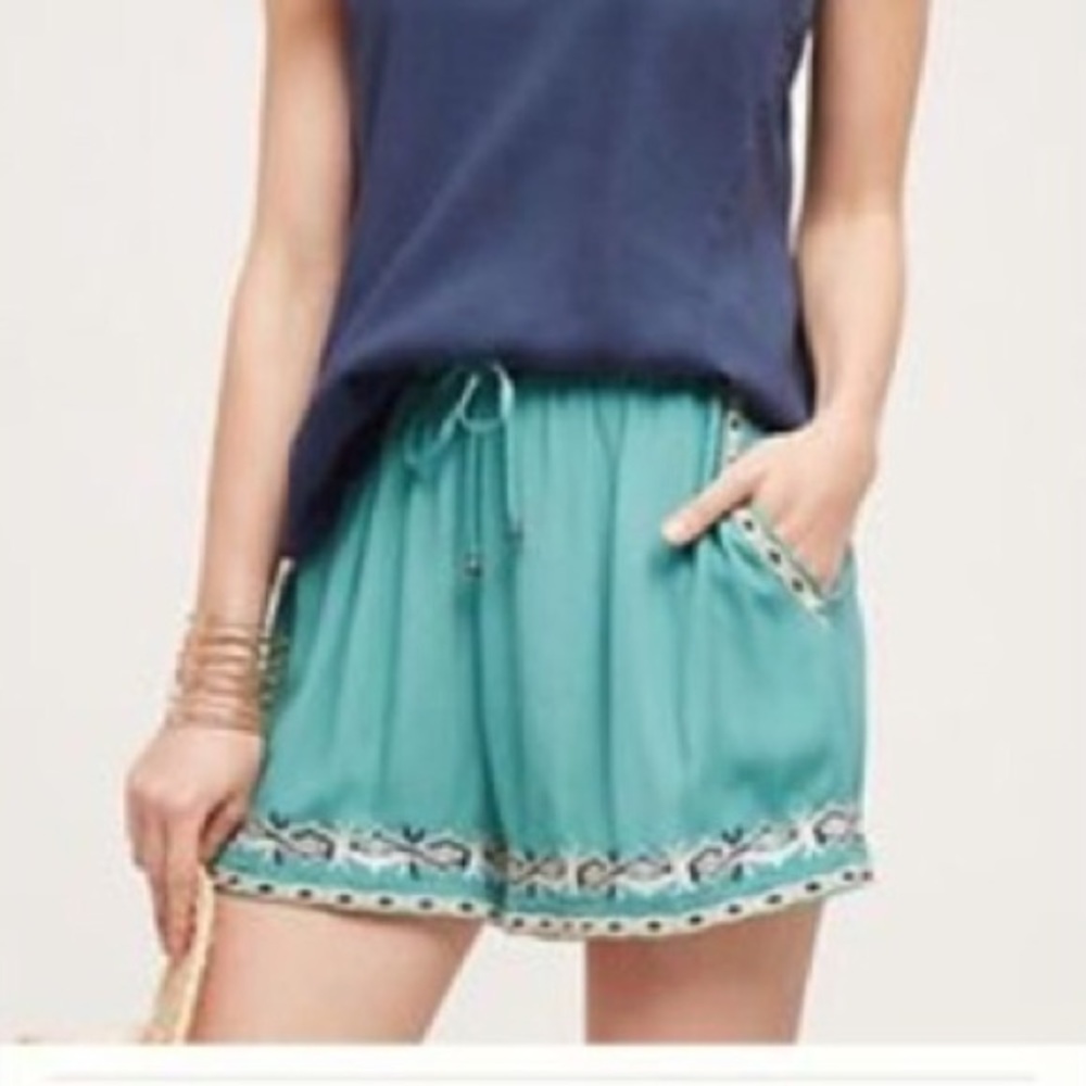 Anthropologie Teal Shorts